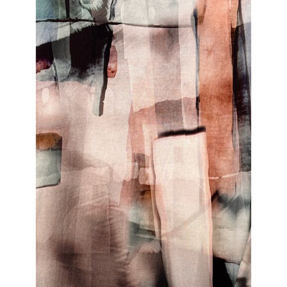 Ulla Popken A-Line Dress Geometric Womans  Pockets Tie Elastic Waist Viscose - Picture 13 of 14